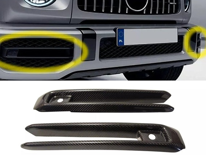 Carbon Fiber Front AMG Bumper Trim Inserts for Mercedes-Benz G-Class W463A